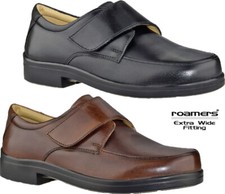 Mens Leather Extra Wide Fitting Smart Formal Comfort Walking Casual Shoes Sizes