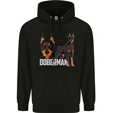 A Doberman Illustration Dog Mens 80% Cotton Hoodie