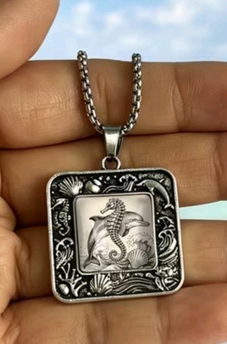 Ocean necklace seahorse - ocean, necklace,
