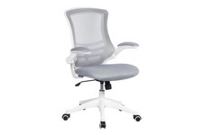 Office Chair Ergonomic Desk Chair with 90° Flip-up Armrest Lumbar Grey