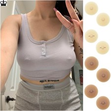 Silicone Fake Nipples Breast Reusable Pierced Enhancer Cover False Nipple