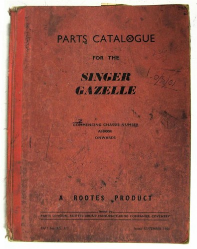 Singer gazelle illustrated car - singer,