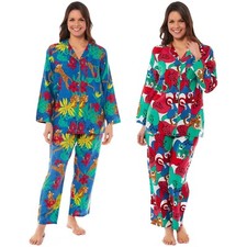 Womens Long Pyjama Set Button