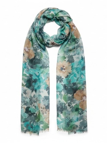 Peony women scarf - scarf, aqua