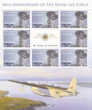 SHOLTO DOUGLAS 90th Anniversary of the RAF: Mini Sheet of 8 Stamps - Mint