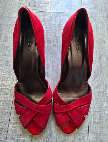Hobbs red suede - suede, peep