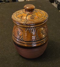 AYSGARTH NORTH YORKSHIRE CHARLIE BOYCE STUDIO POTTERY LIDDED POT