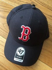 BOSTON RED SOX 47 MVP MAJOR LEAGUE BASEBALL BLACK ADJUST OSFA STRAP-BACK CAP