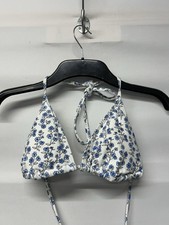 Women’s Jack Wills White / Blue Floral Triangle Bikini Top Size 6 Brand New 