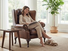 Living room chair real leather - real,