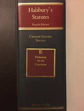 Halsbury’s Statutes,4th Edition, Current Statues Service, Binder E (Binder Only)