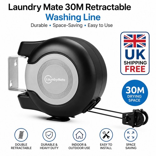 Retractable washing line 30m - line,