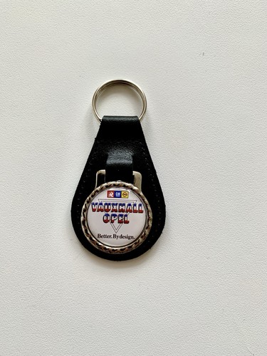 Black leather keyring - black,