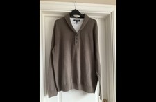 Marks & Spencer Beige Cotton Jumper With White Mock T Shirt Size L 41/43” BNWT