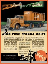 1939 FWD Four Wheel Drive Trucks Coal Hauler NEW METAL SIGN: 9x12" Free Shipping