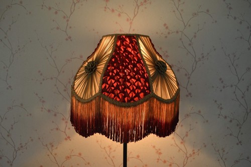 Lampshade burgundy gold - burgundy,