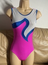 UK Gymnastic Dance Pole Yoga Gym Sport Leotard No sleeves Quebec Pink