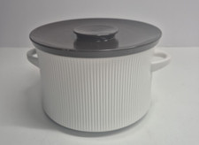 Thomas Flammfest Casserole Dish with Lid Ribbed handles Porcelain Mid Century