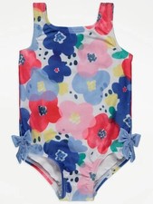 Swimsuit for Baby Girl. Pink & Blue Floral. Age 3-6m, 6-9m, 9-12m. BRAND NEW