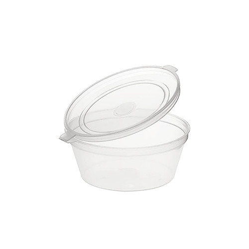 Clear plastic hinged - clear, lid