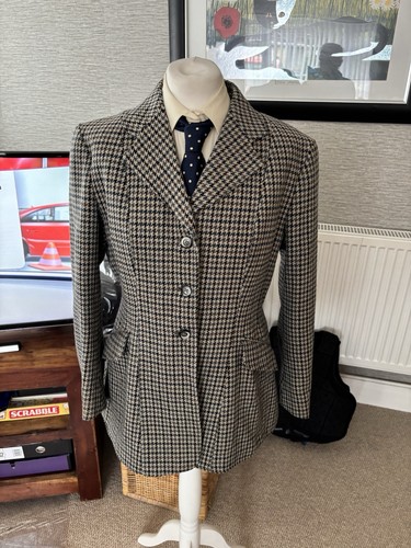 Vintage teal navy houndstooth - teal/,
