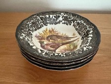 Royal Worcester Palissy Game Series Set of 4 Small Rimmed Bowls GROUSE, PHEASANT