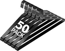 50 Pack Black Metal Hangers