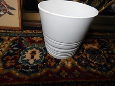 SMALL PART RIBBED WHITE PLANT POT HOLDER IKEA MUSKOT 4.5" HIGH