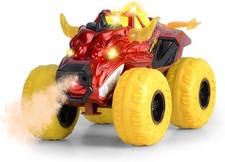 RC Monster Truck for Kids 3+, 4WD Stunt Car w/ Smoke, Lights & Sound