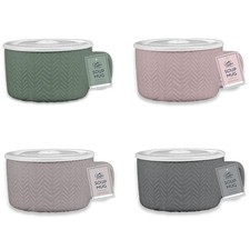 Microwave Soup Bowl Mug with Handle Lid Large Soup Food Porridge Cup Ceramic