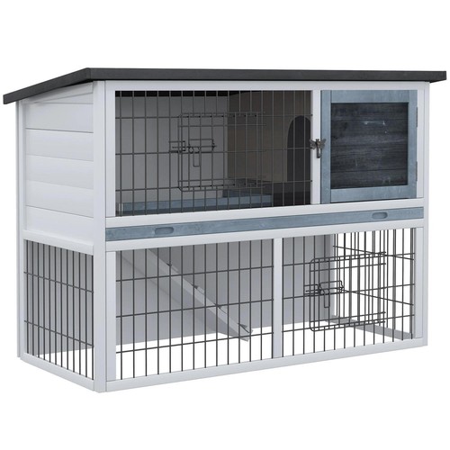 Pawhut rabbit hutch - pawhut,