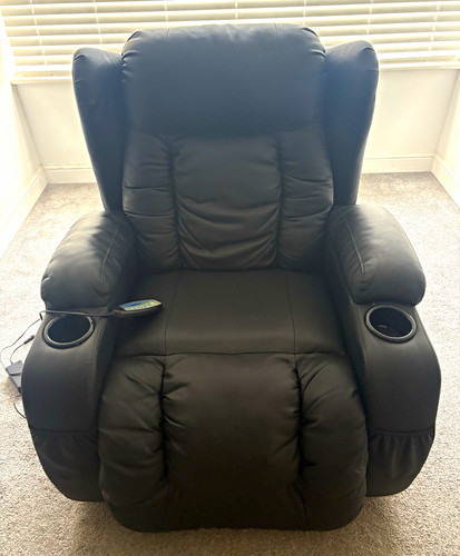 Black faux leather - black, electric