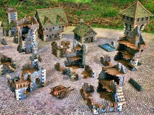 Modular Medieval Village Buildings Pack – 3D Printed 32mm/28mm Tabletop Terrain