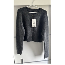 Zara Grey Knit Button Cardigan