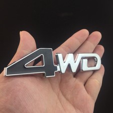 4WD Black Car Chrome 3D Emblem