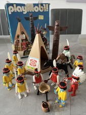Vintage Retired Playmobil 3483 Wigwam, Totem Pole, Indians Scene