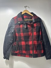 ATMOSPHERE Lumber Jack Style Jacket Womens Size UK 16 Leather Arms.
