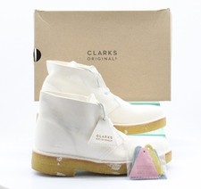 CLARKS ORIGINALS WOMENS SUEDE DESERT BOOTS UK 5.5 EU SIZE 39 WHITE RRP £130 AD