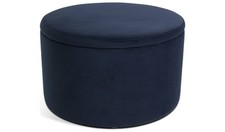 Habitat Large Dex Velvet Storage Footstool - Navy