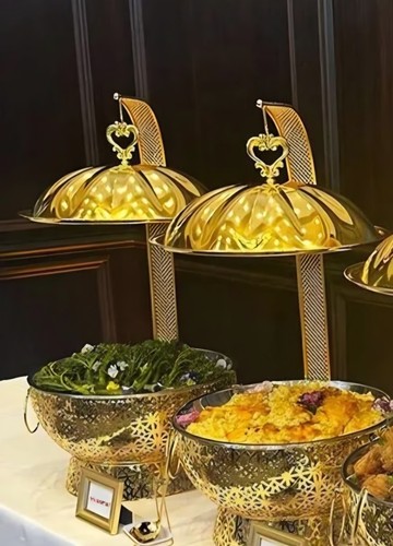 Gold chaffing dish - gold,