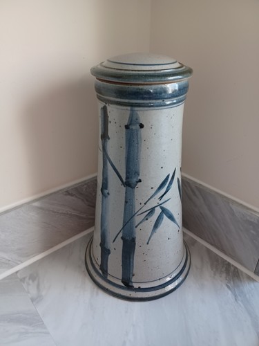 Large hand painted lidded - hand-painted,