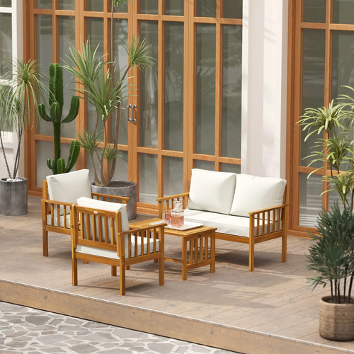 Naxos acacia wood garden sofa - garden,