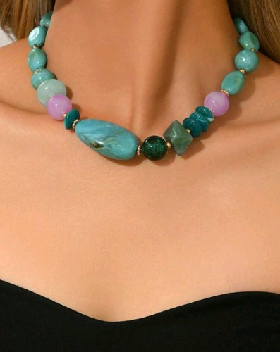 Chunky colorful beaded - colorful,