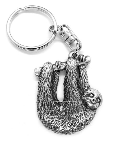 Sloth pewter keyring - sloth,