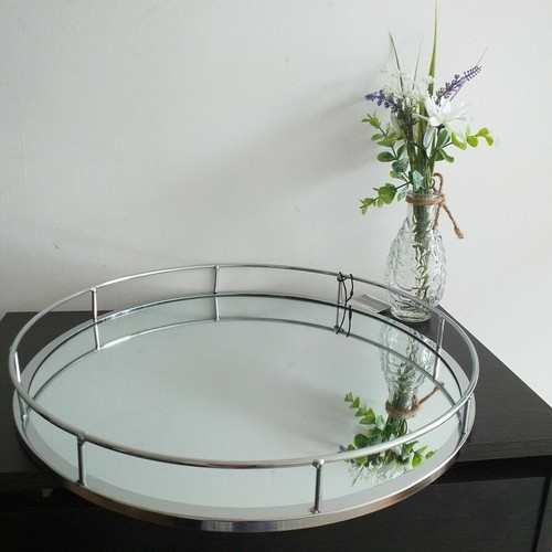 Round silver mirror candle - mirror,