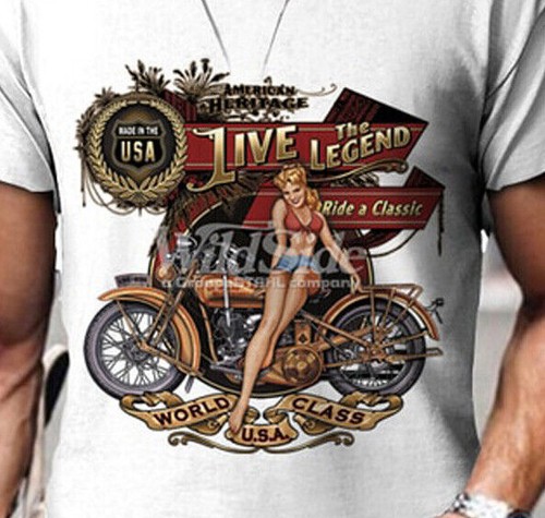 Retro motorcycle pin - retro, pin-up