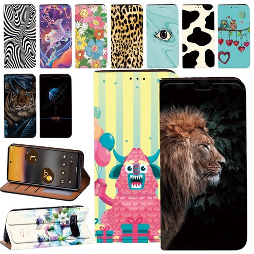 Printed leather phone wallet - printed,