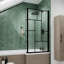 Shaped hinged bath shower - hinged,