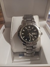 Seiko Kinetic Stainless Steel Watch 5M63-0C00 Black And White Face Scratched