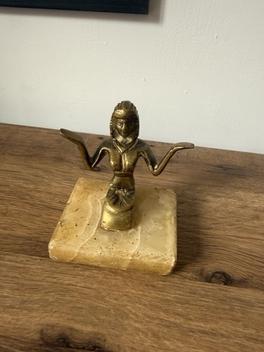 Vintage egiptian brass staue - egiptian,